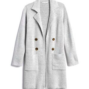 Gray cozy cardigan, great for cooler weather! Warm, soft material